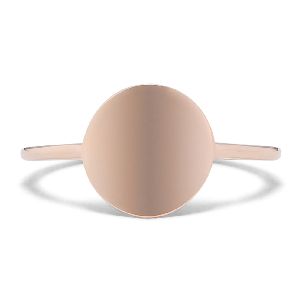 14K Rose Gold Engravable Disk Ring