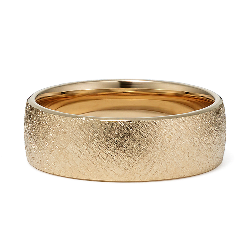 Nolan Textured 14K Yellow Gold Band (7mm)
