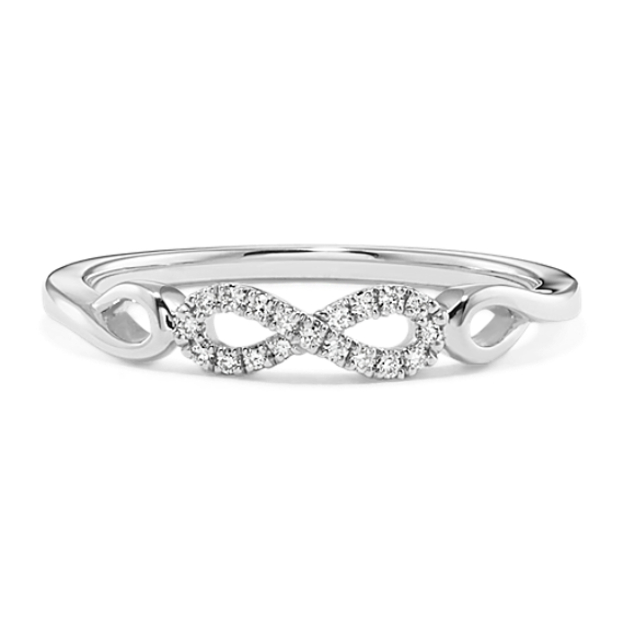 Amorette Diamond Infinity Ring in Sterling Silver