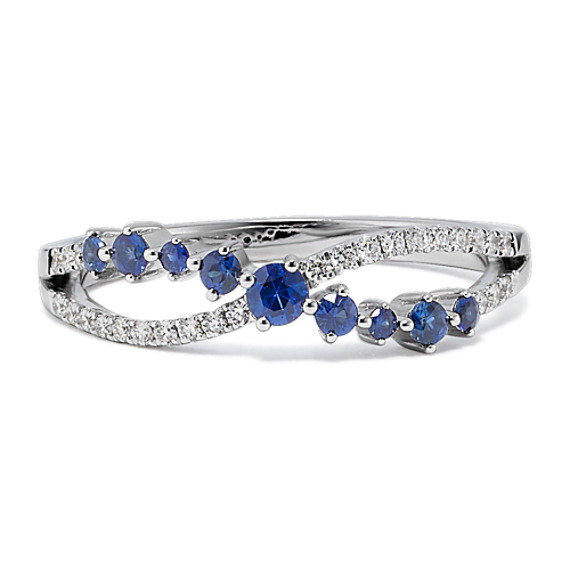 Sapphire & Diamond Infinity Ring