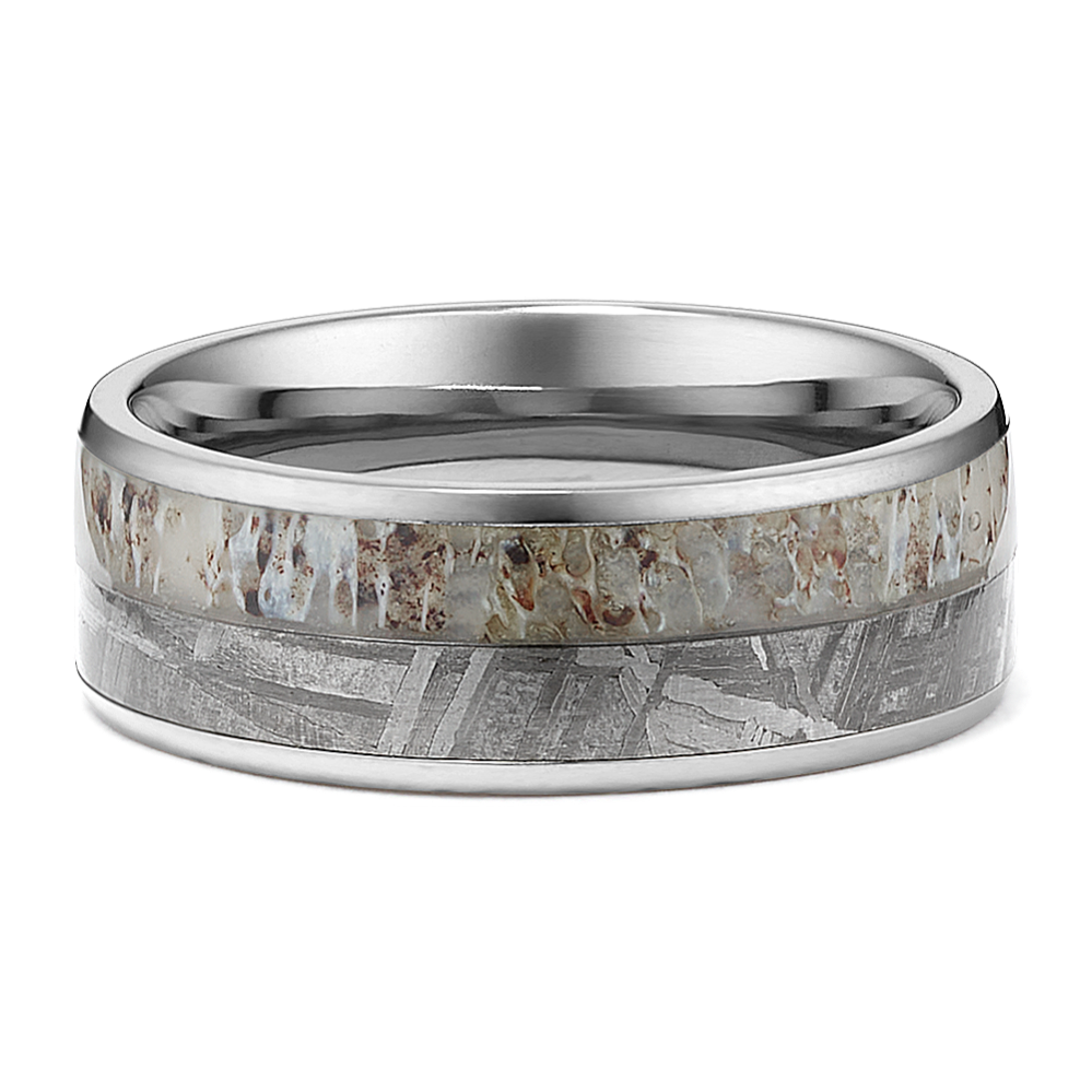 Meteorite, Deer Antler & Titanium Band (8mm)