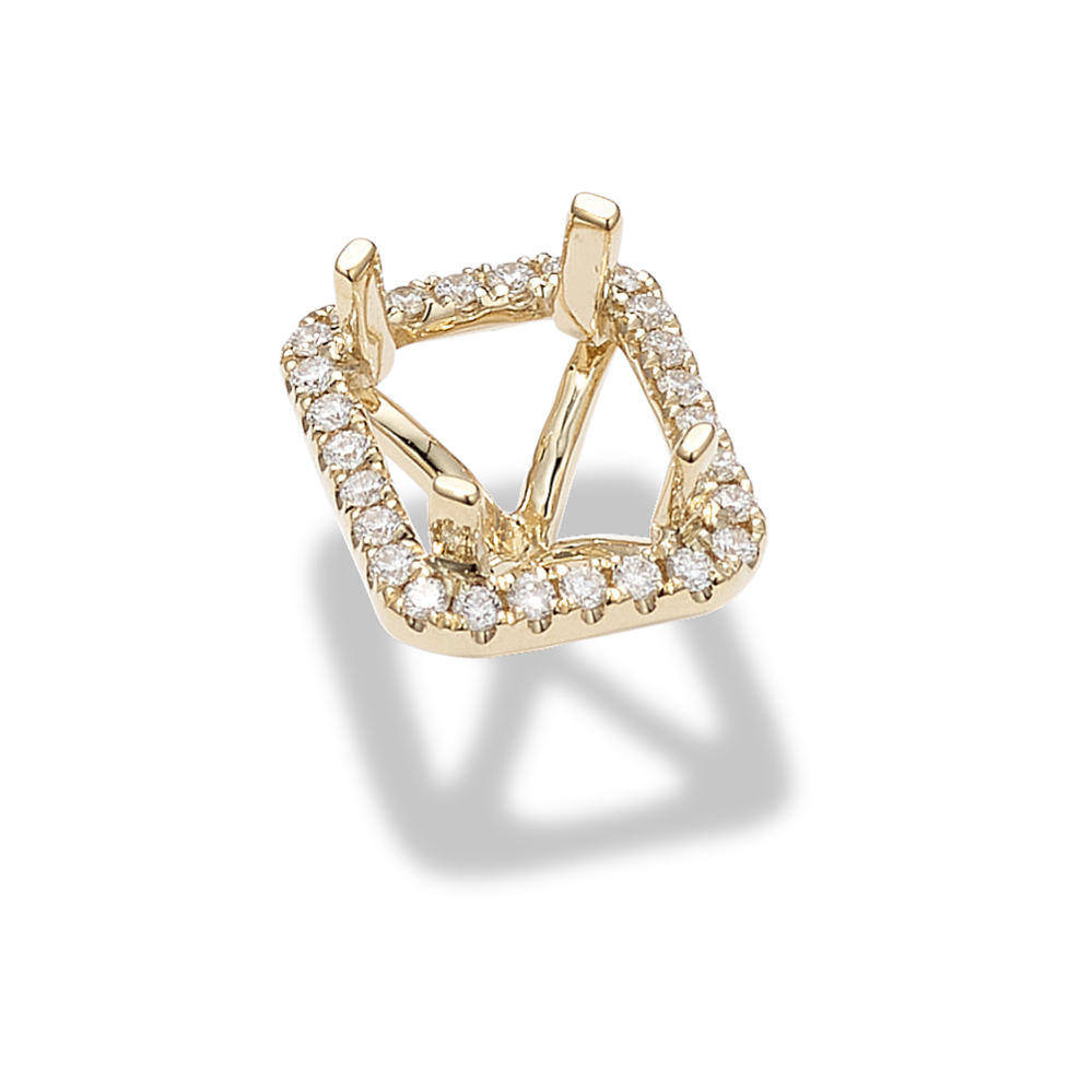 Diamond Halo Decorative Crown (Holds approx. 8.5x6.5mm Emerald Cut)