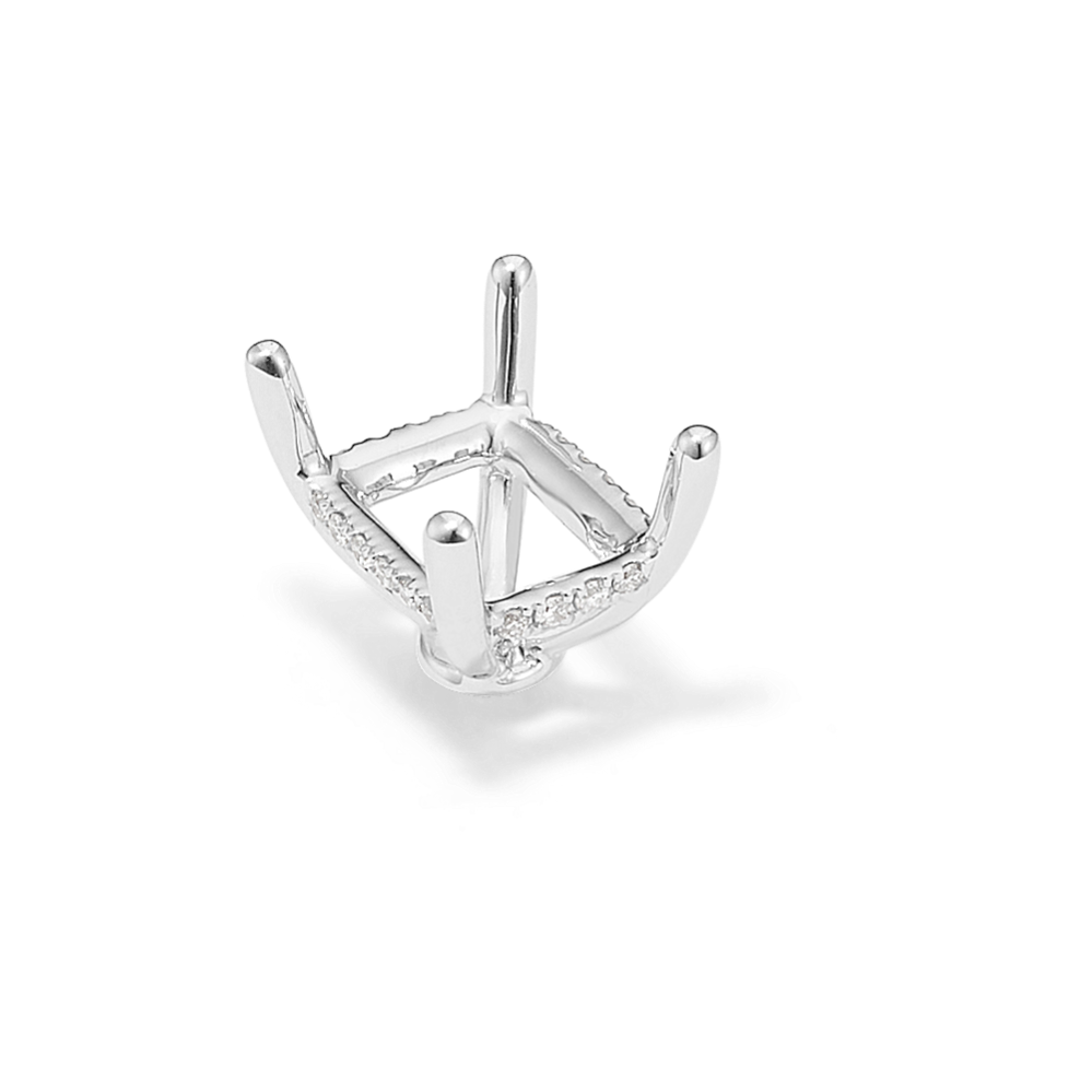 Rosebud Diamond Decorative Crown (Holds approx. 8.5x6.5mm Rectangle Center Stone)