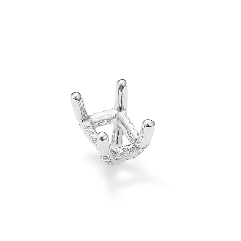 Pedestal Diamond Decorative Crown (Holds approx. 7x5mm Rectangle Center Stone)