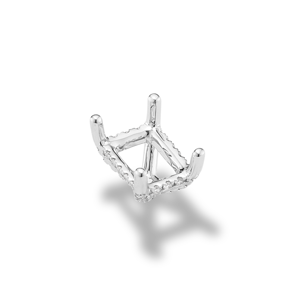 Pedestal Diamond Decorative Crown (Holds approx. 9x7mm Rectangle Center Stone)