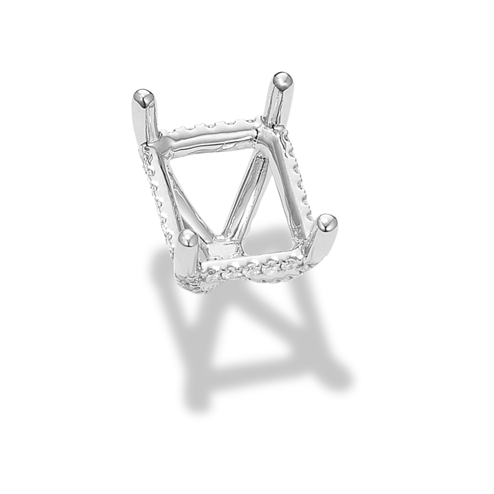 Pedestal Diamond Decorative Crown (Holds approx. 10x8mm Rectangle Center Stone)