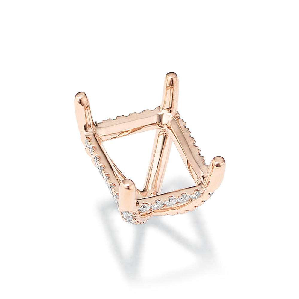 Pedestal Diamond Decorative Crown (Holds approx. 10x8mm Rectangle Center Stone)