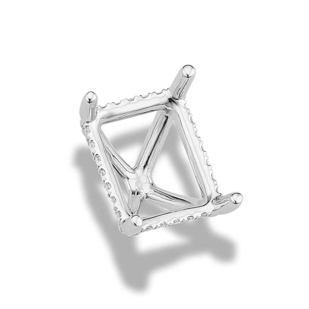 Pedestal Diamond Decorative Crown (Holds approx. 10.5x8.5mm Rectangle Center Stone)