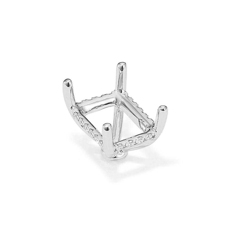 Rosebud Diamond Decorative Crown (Holds approx. 9x7mm Rectangle Center Stone)