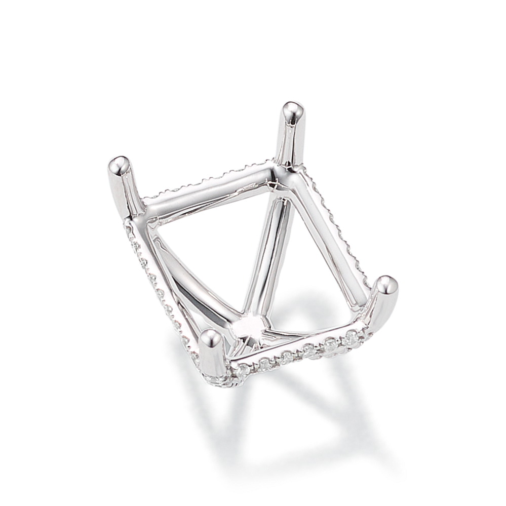 Pedestal Diamond Decorative Crown (Holds approx. 12x10mm Rectangle Center Stone)