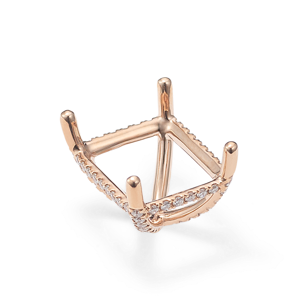 Pedestal Diamond Decorative Crown (Holds approx. 12x10mm Rectangle Center Stone)