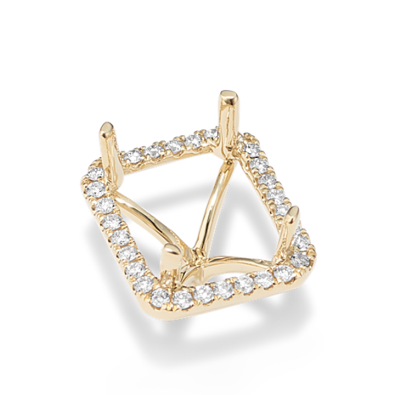 Diamond Halo Decorative Crown (Holds approx. 10x8mm Emerald Cut)
