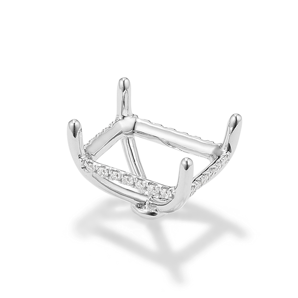 Rosebud Diamond Decorative Crown (Holds approx. 11.5x9.5mm Rectangle Center Stone)