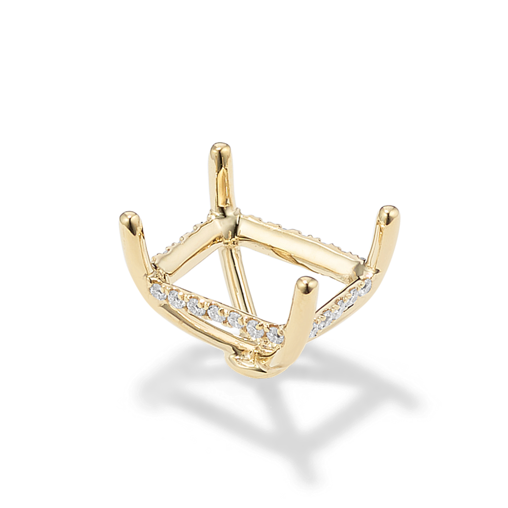 Rosebud Diamond Decorative Crown (Holds approx. 10.5x8.5mm Rectangle Center Stone)