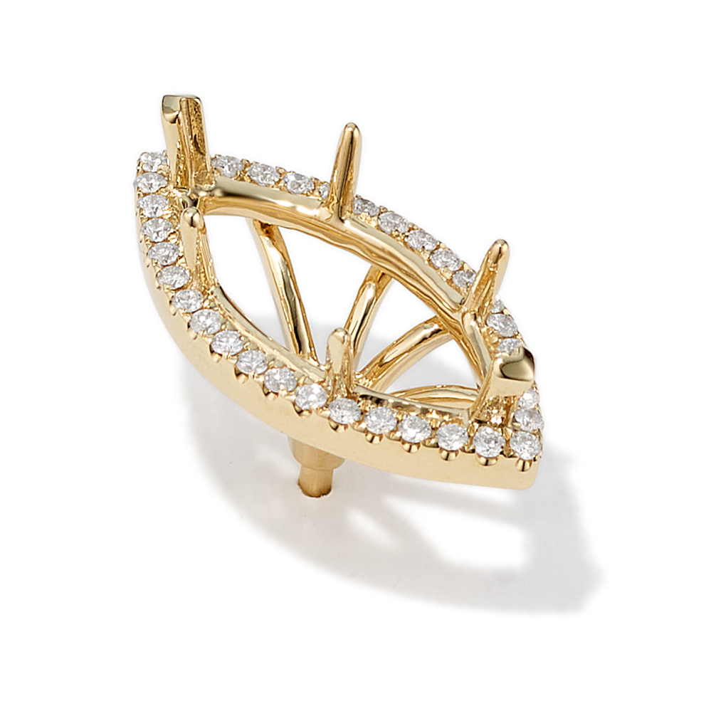 Diamond Halo Decorative Crown (Holds approx. 16x8mm Marquise)