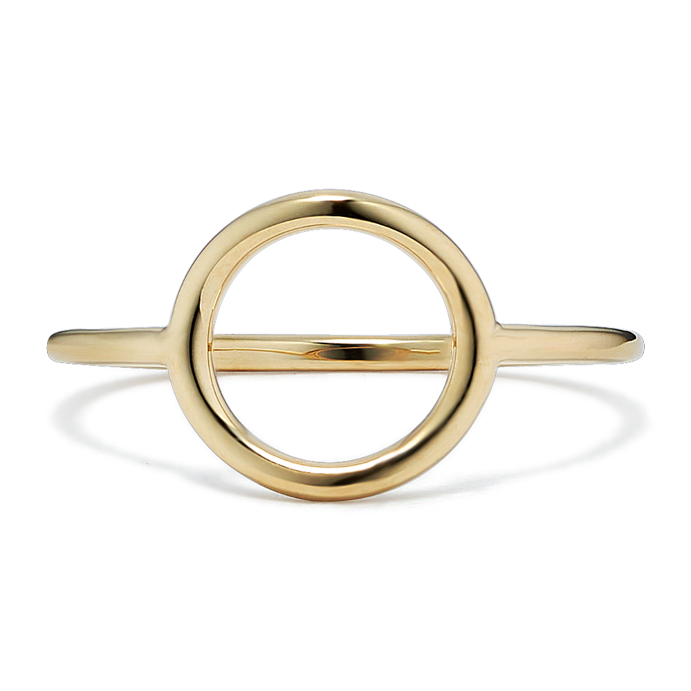 14K Yellow Gold Circle Ring