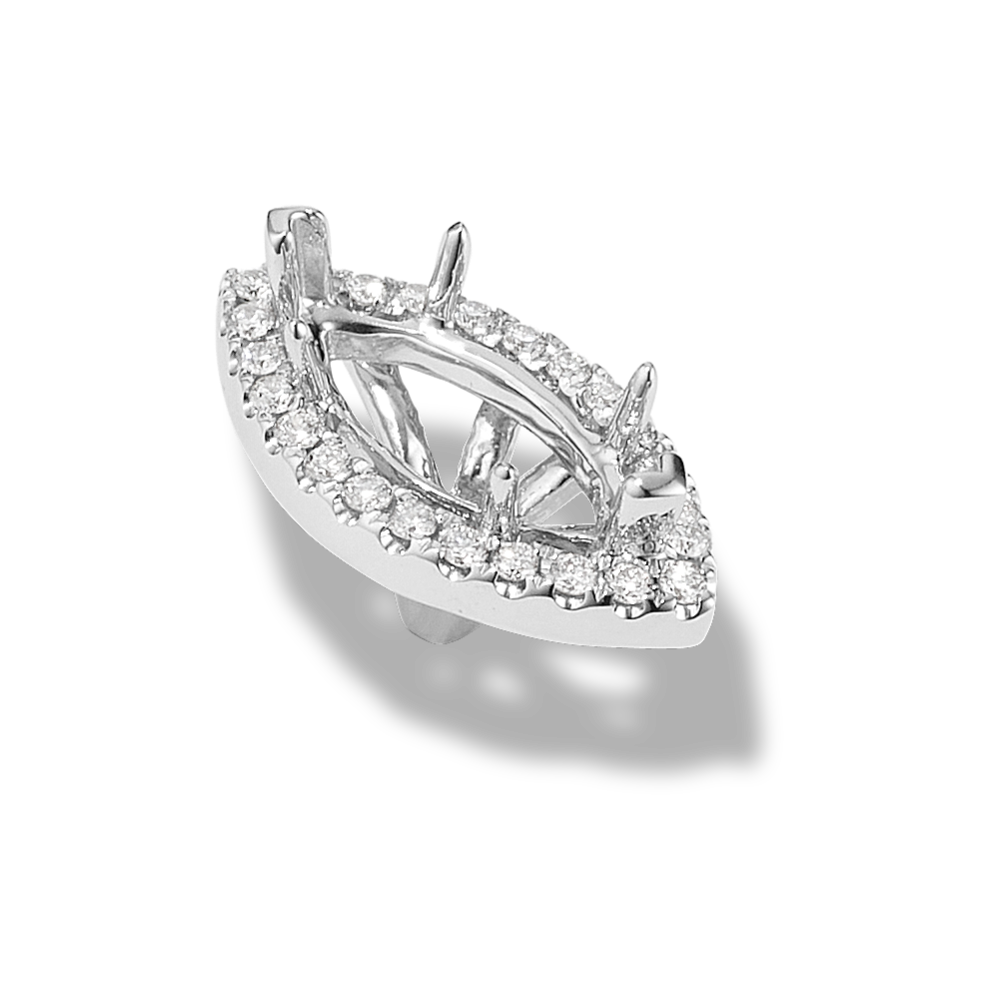 Diamond Halo Decorative Crown (Holds approx. 11x5.5mm Marquise)