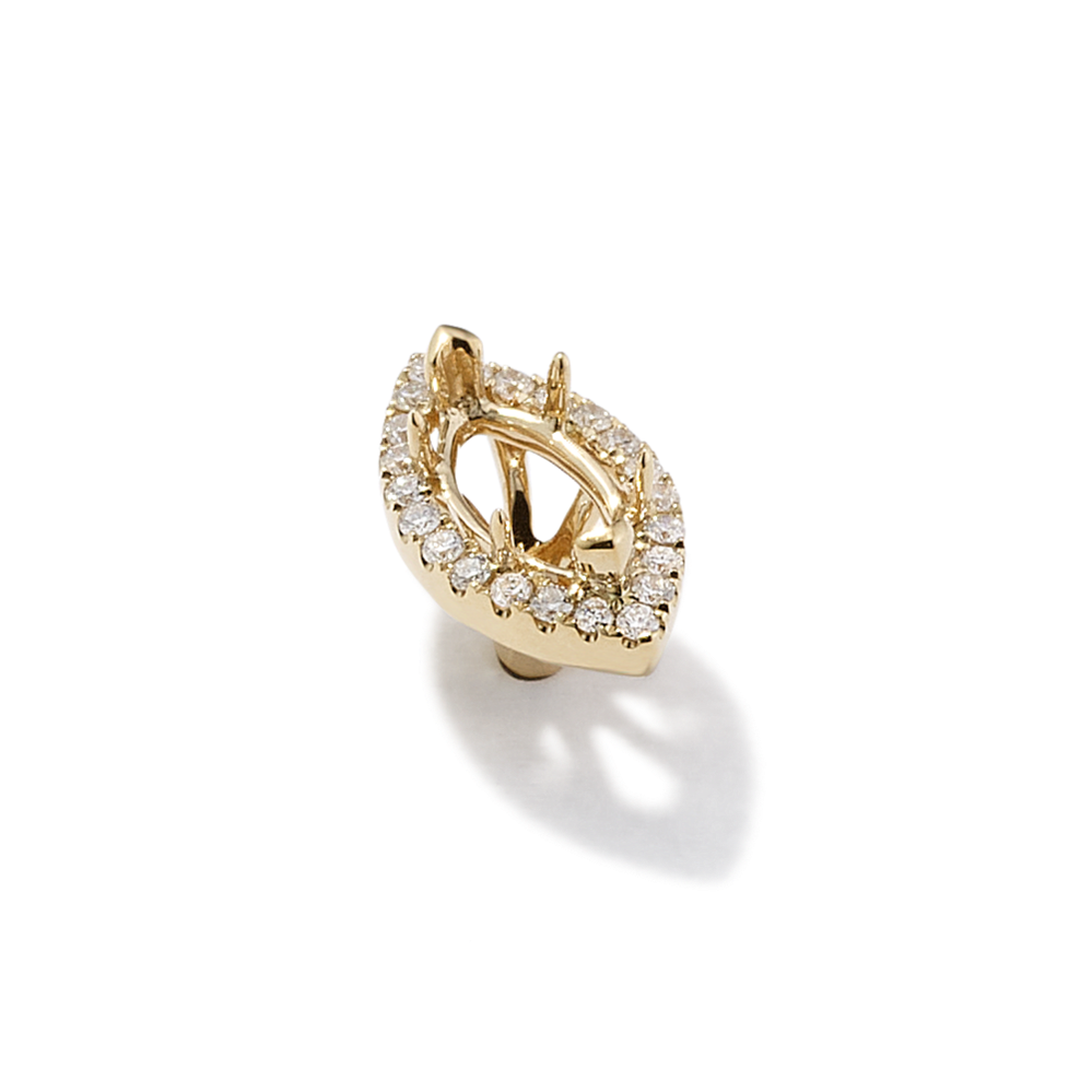 Diamond Halo Decorative Crown (Holds approx. 9x4.5mm Marquise)