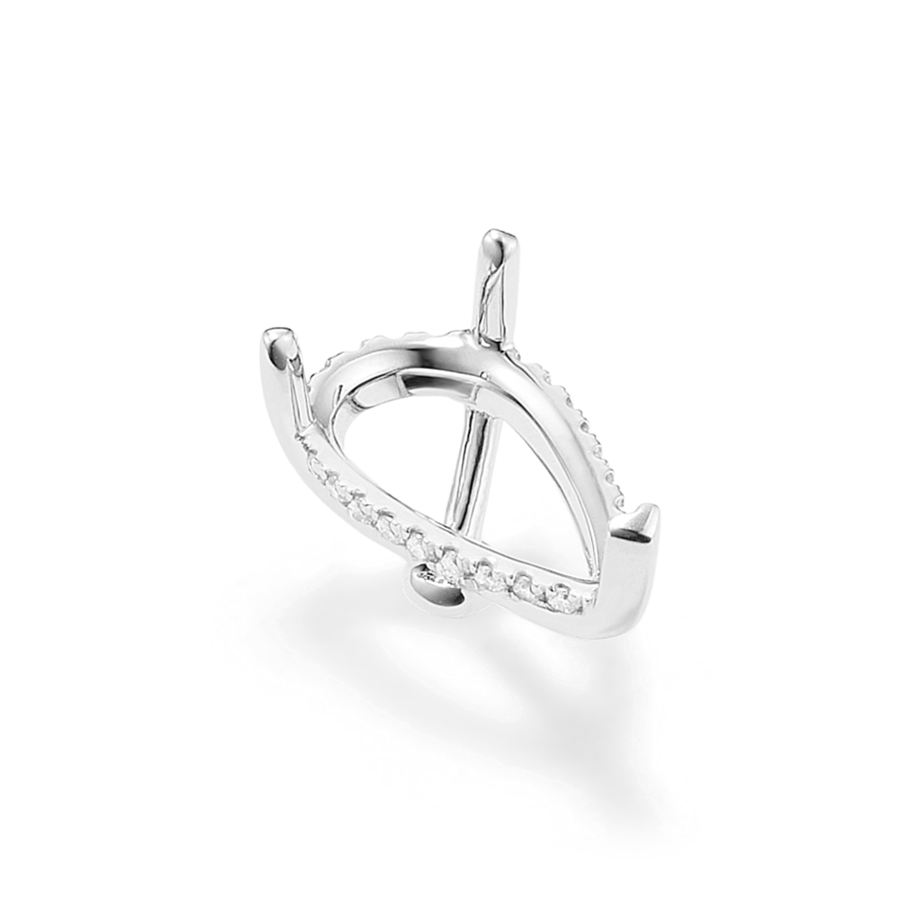 Rosebud Diamond Decorative Crown (Holds approx. 14x8mm Pear)