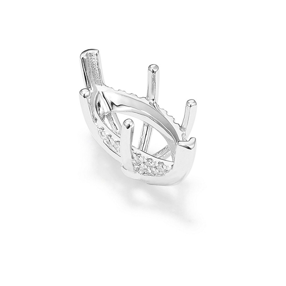 Rosebud Diamond Decorative Crown (Holds approx. 15x7.5mm Marquise)