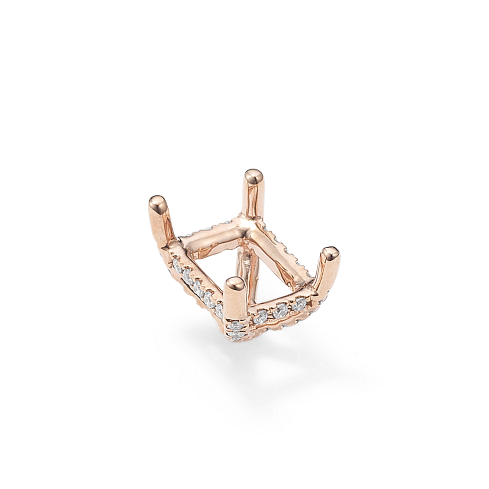 Pedestal Diamond Decorative Crown (Holds approx. 8x6mm Rectangle Center Stone)