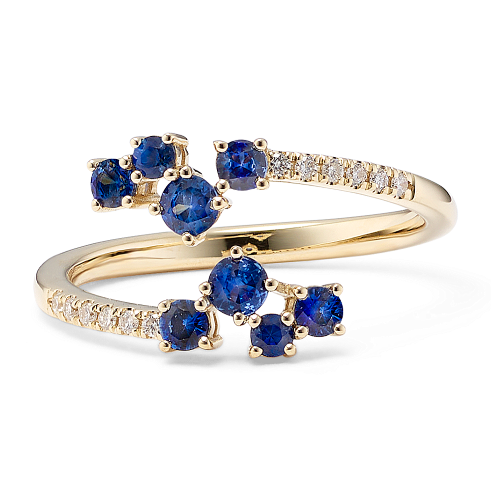Delphinium Sapphire & Diamond Wrap Ring
