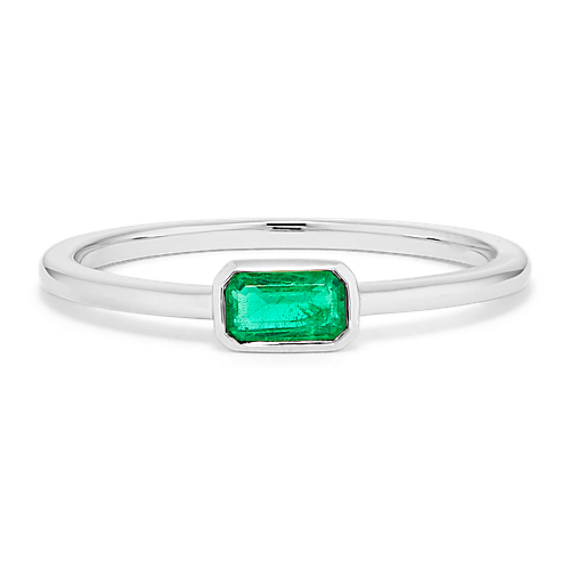 Zelena Bezel-Set Emerald Ring