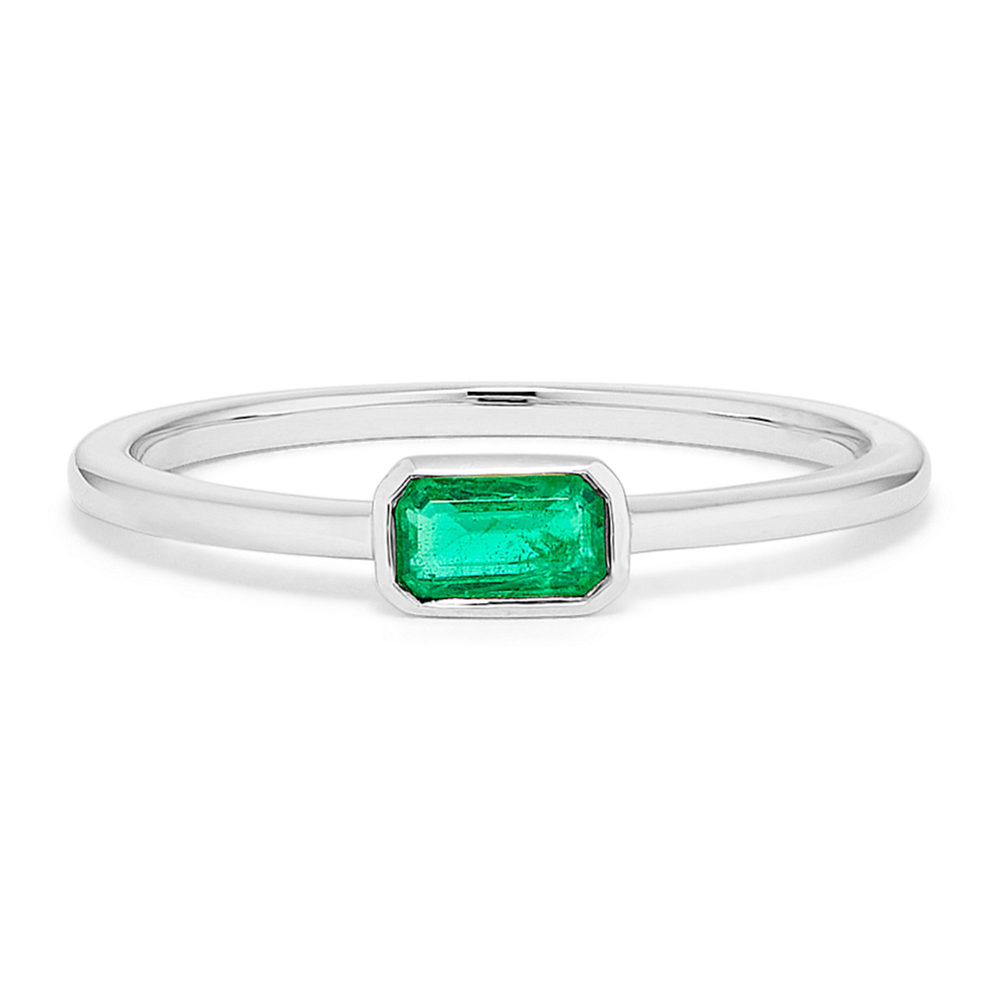 Zelena Bezel-Set Emerald Ring