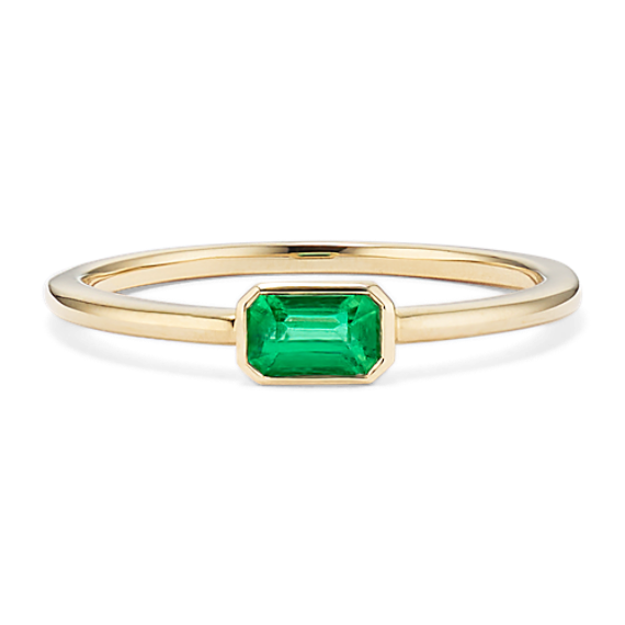 Zelena Bezel-Set Emerald Ring