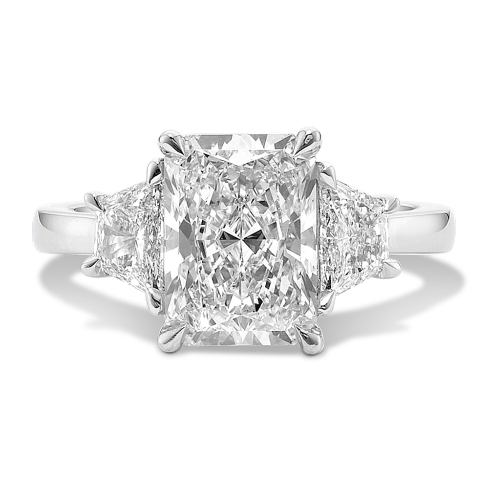 Trapezoid & Radiant 3 3/4ct Lab-Grown Diamond Ring