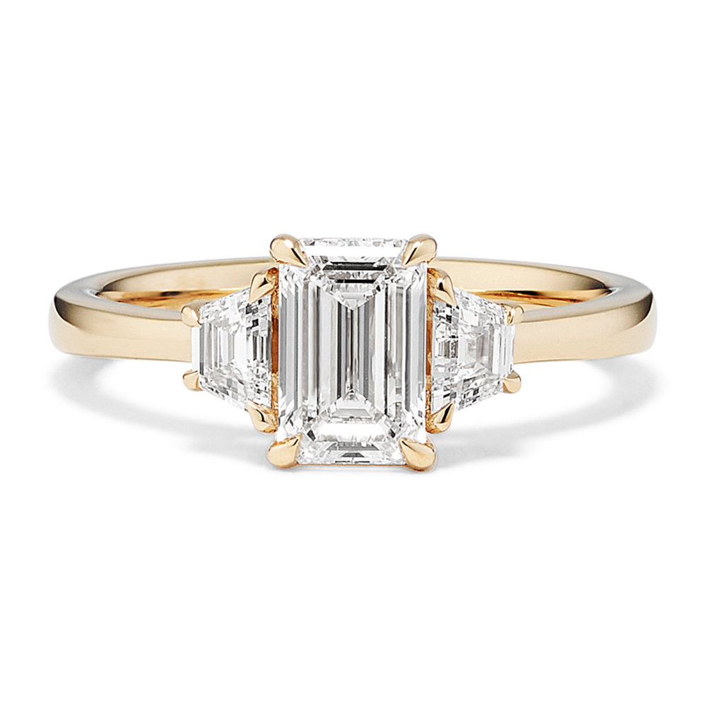 Trapezoid & EC 1 1/4ct Lab-Grown Diamond Ring