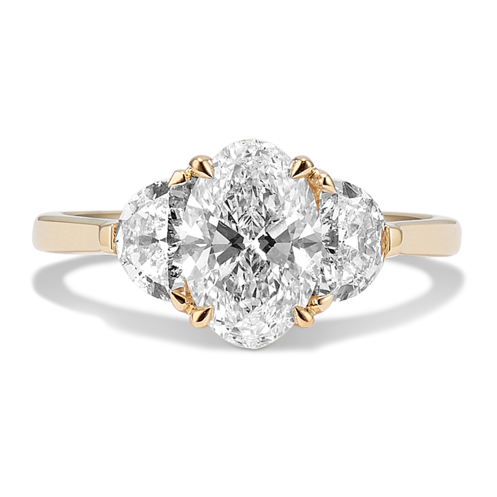 Half-Moon & Oval 2ct Lab-Grown Diamond Ring