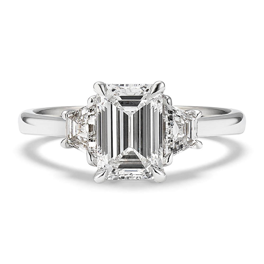 Trapezoid & EC 2 1/2ct Lab-Grown Diamond Ring