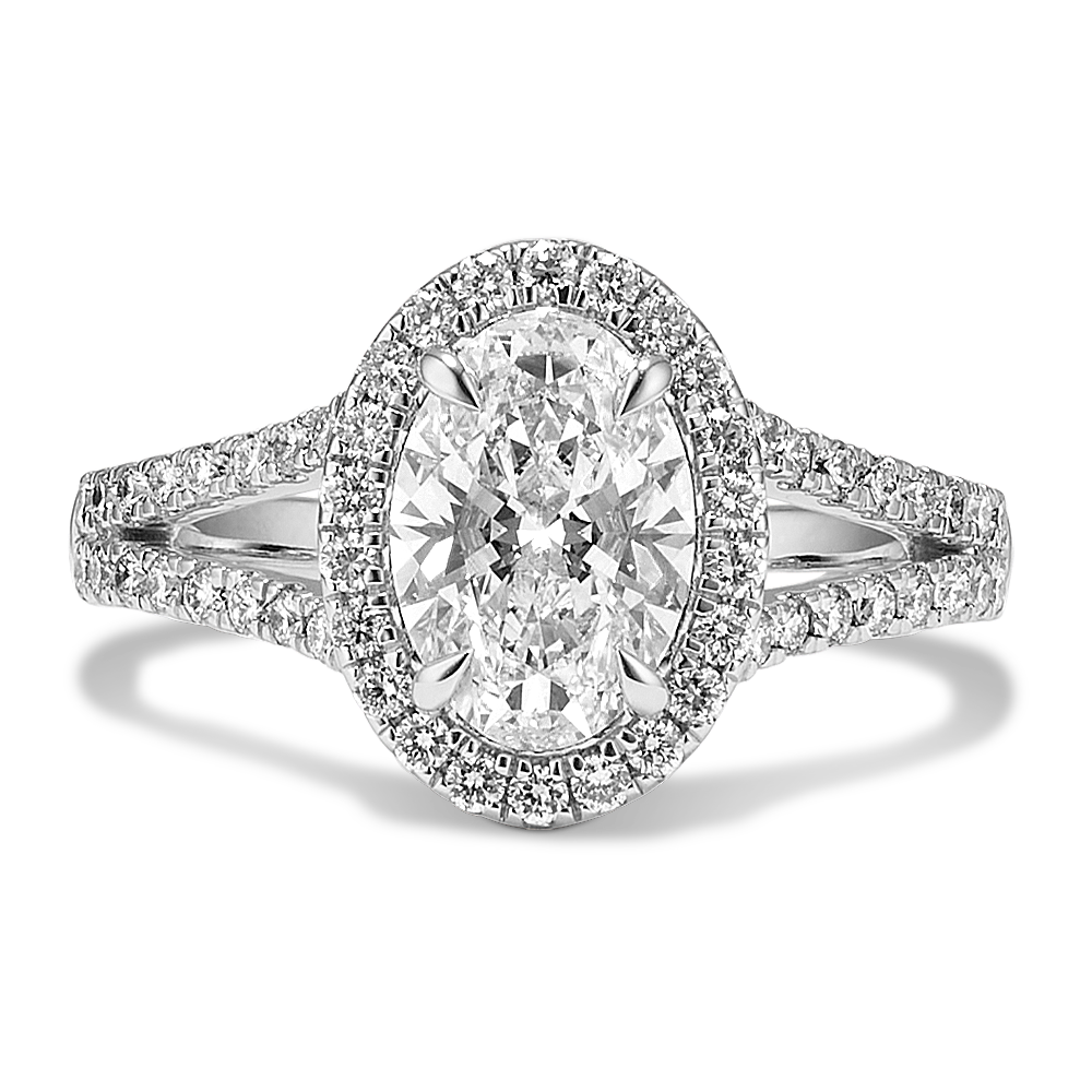 Oval 2ct LabGrown Diamond Halo Ring Shane Co.