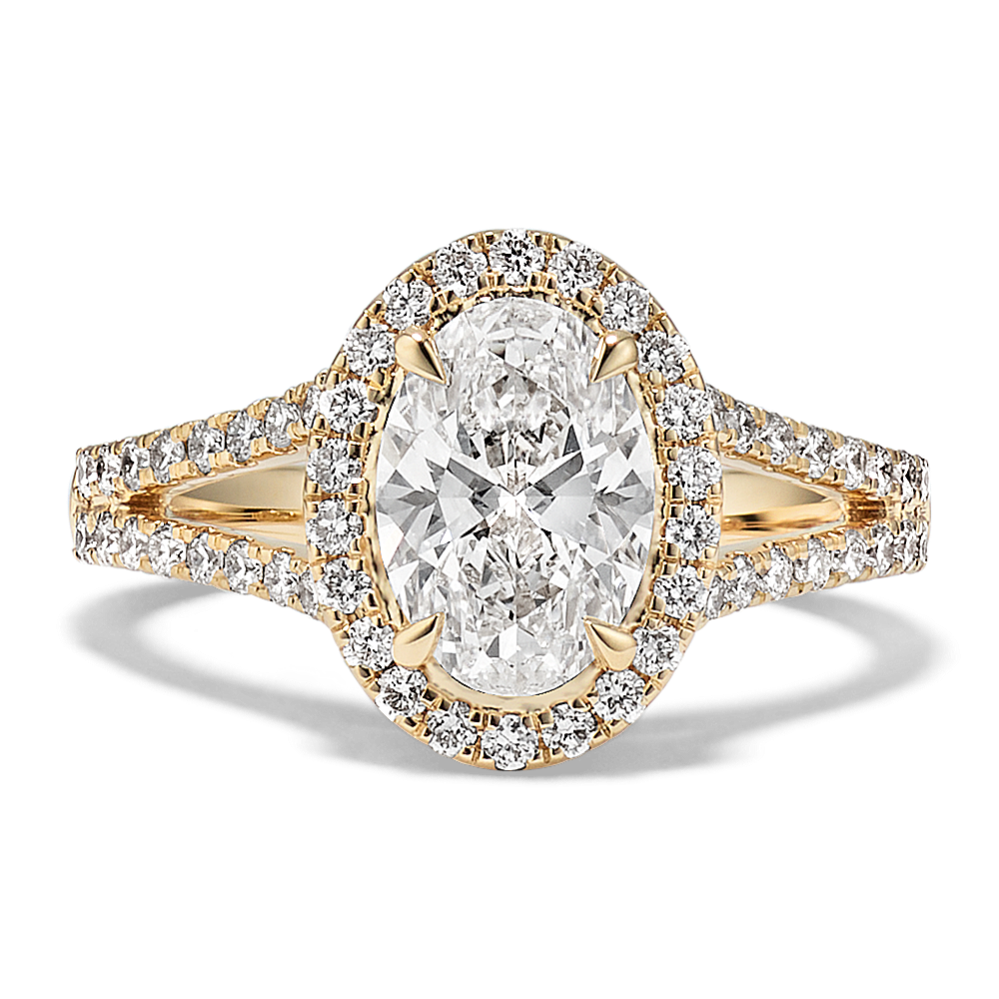 Oval 2ct Lab-Grown Diamond Halo Ring