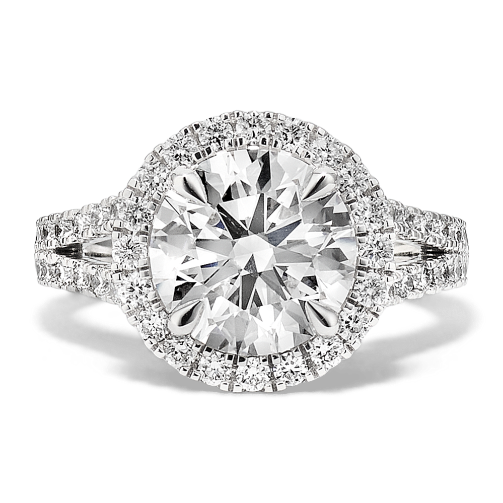 Round 3 3/4ct Lab-Grown Diamond Halo Ring