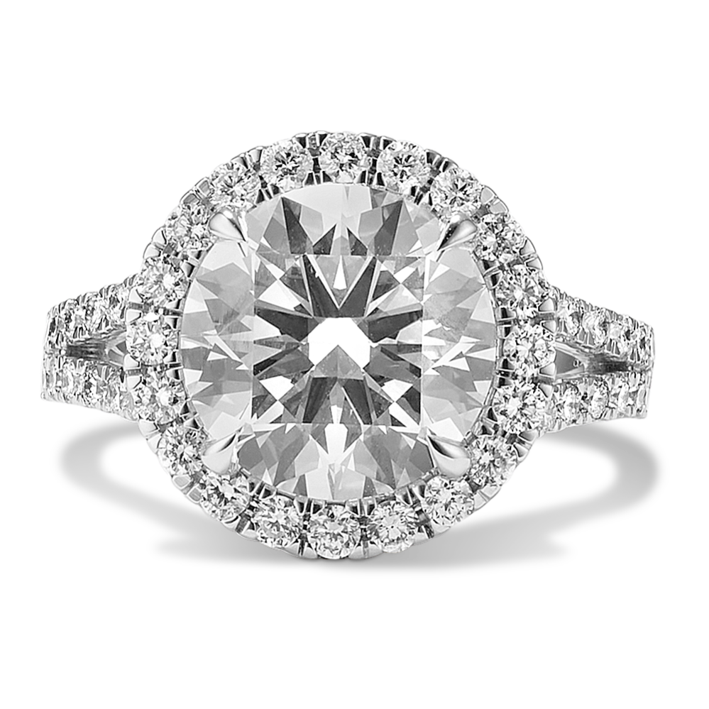 Round 4 3/4ct Lab-Grown Diamond Halo Ring