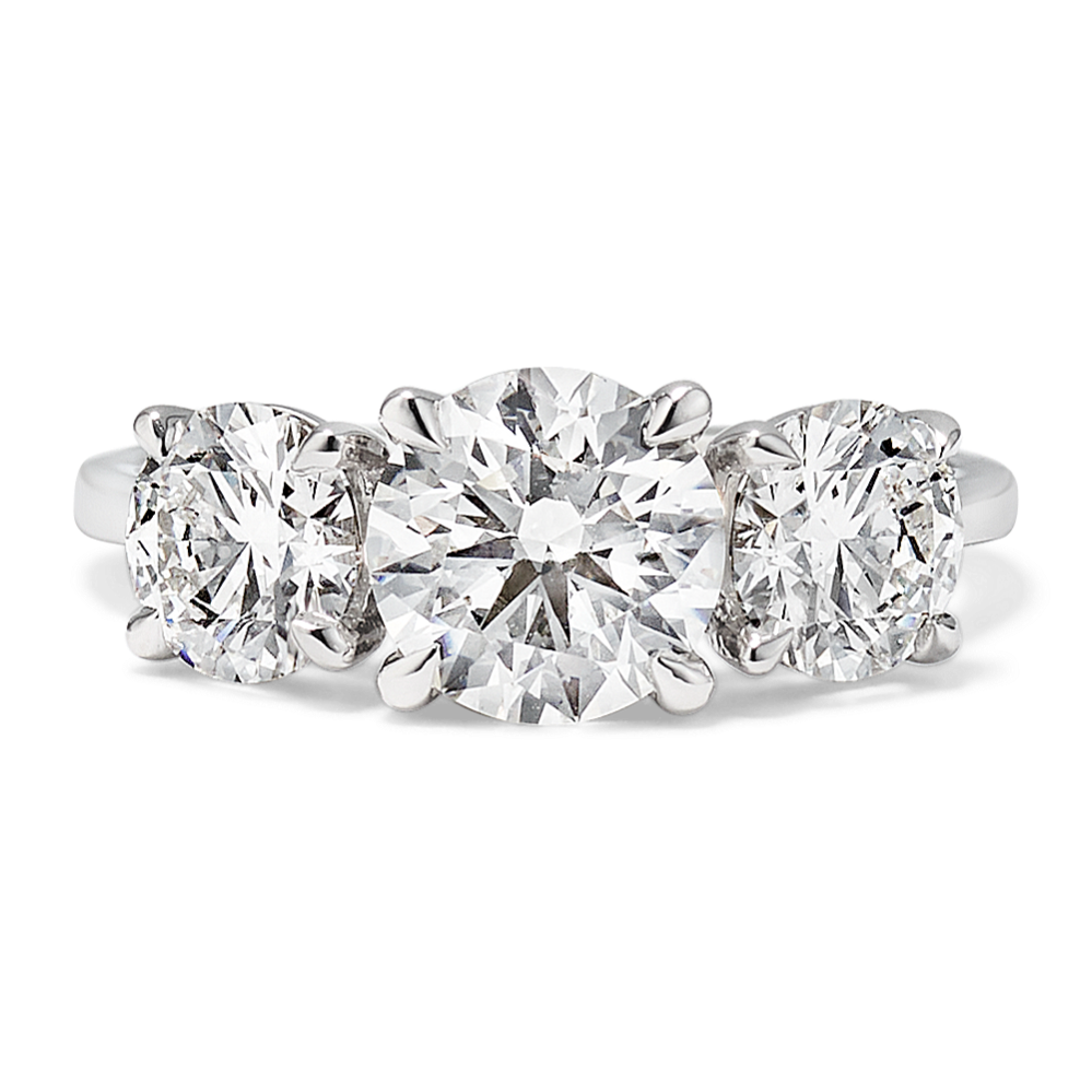Round Three-Stone 3ct Lab-Grown Diamond Ring