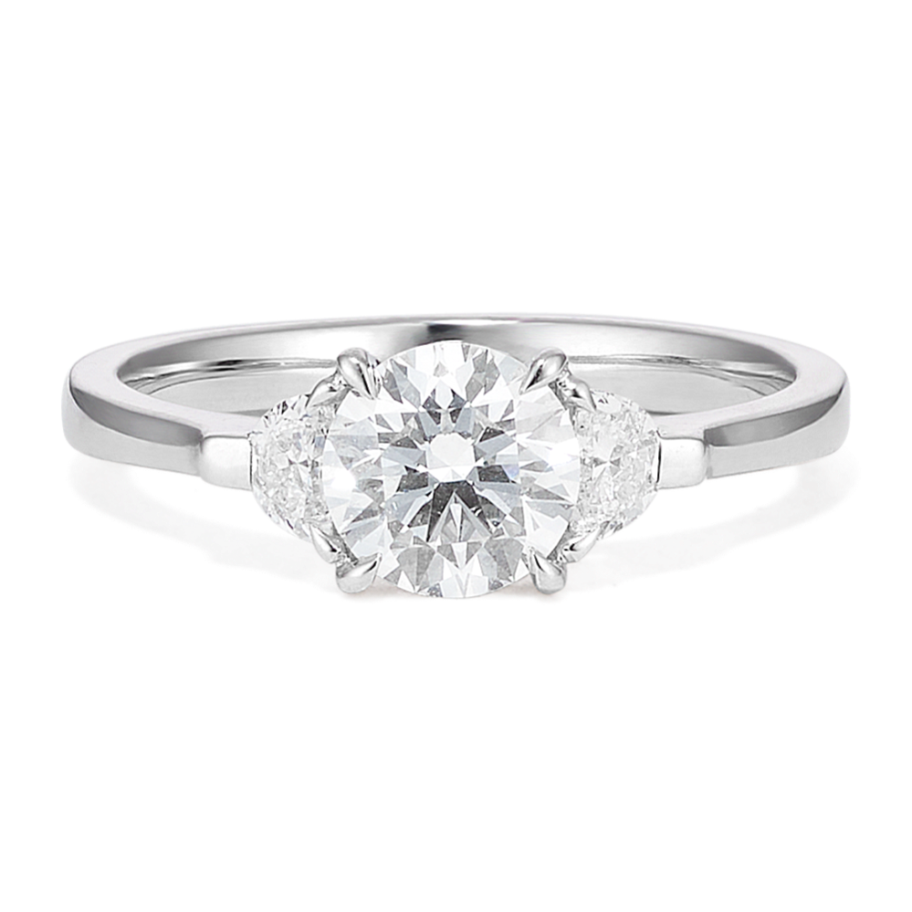Half Moon & Round 1 1/4ct Lab-Grown Diamond Ring