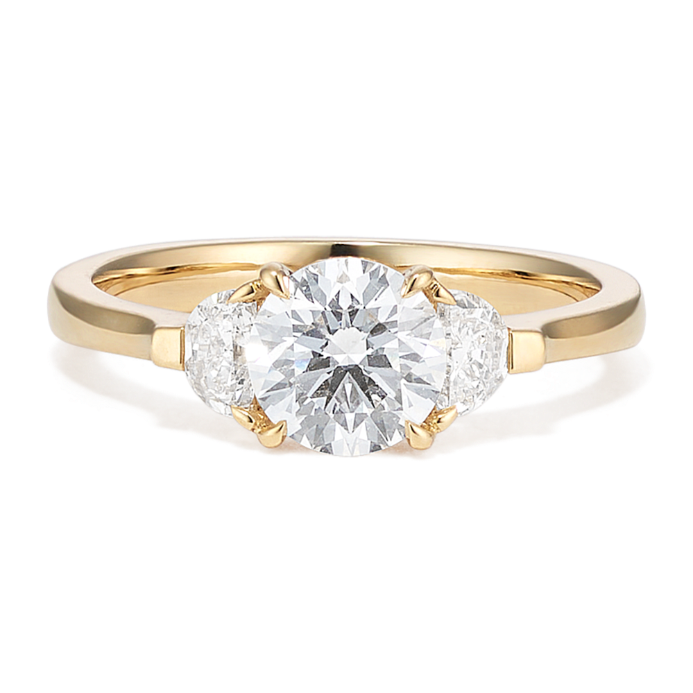 Half Moon & Round 1 1/4ct Lab-Grown Diamond Ring