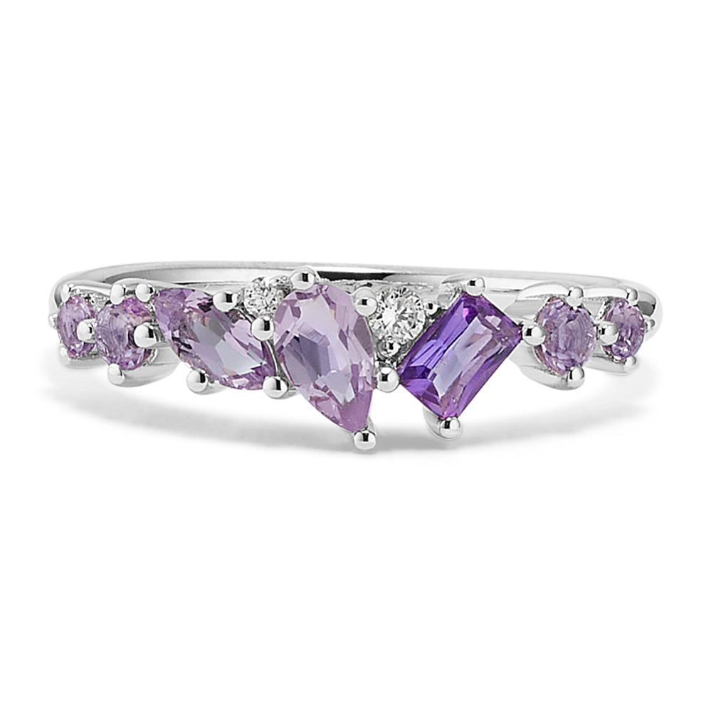 Heather Amethyst & Diamond Ring