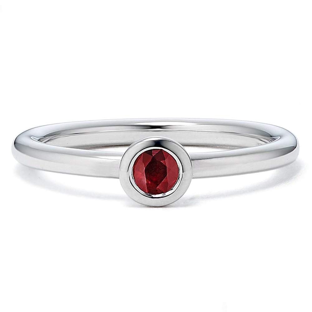 BezelSet Ruby Ring Sterling Silver Shane Co.