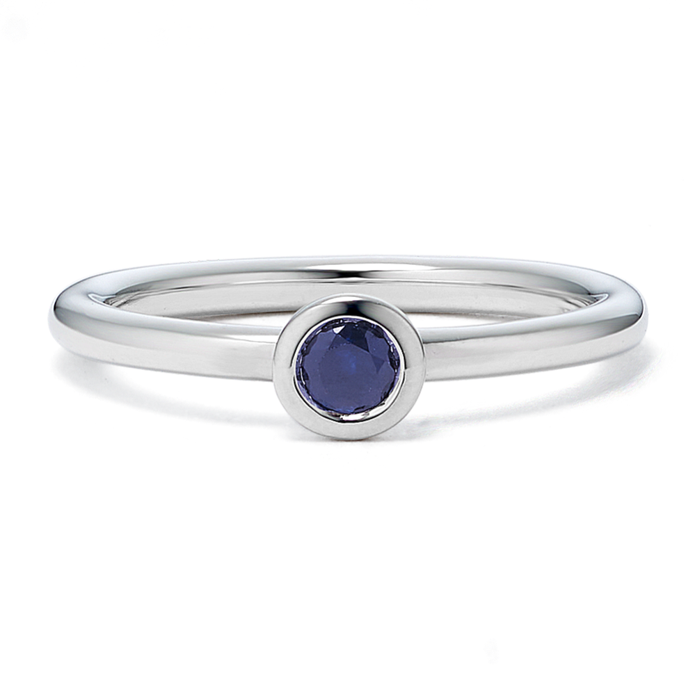 Bezel-Set Sapphire Ring - Sterling Silver