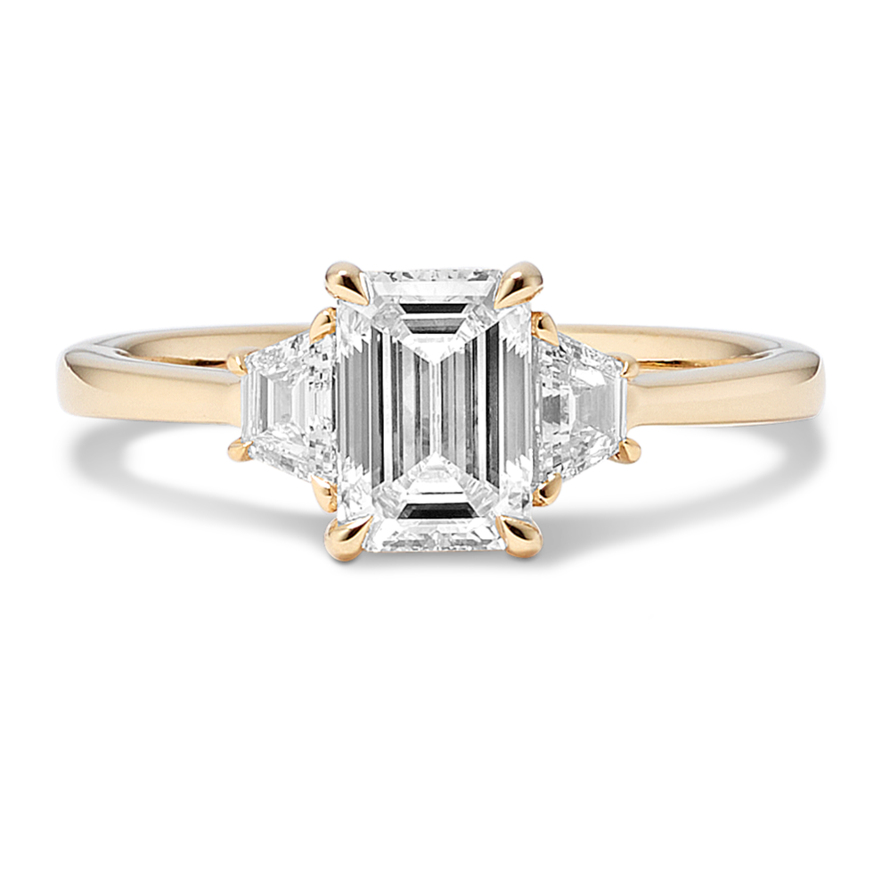 Trapezoid & EC 1 1/2ct Lab-Grown Diamond Ring