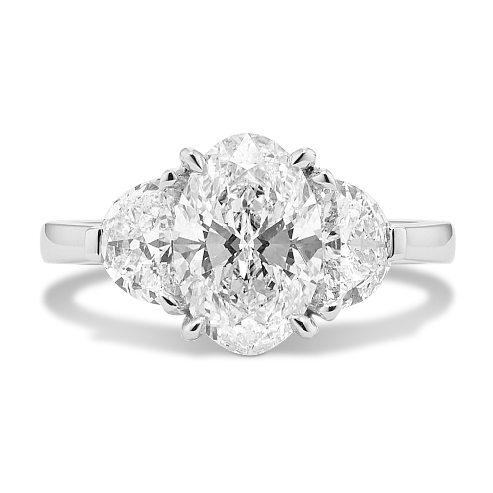 Half-Moon & Oval 3ct Lab-Grown Diamond Ring