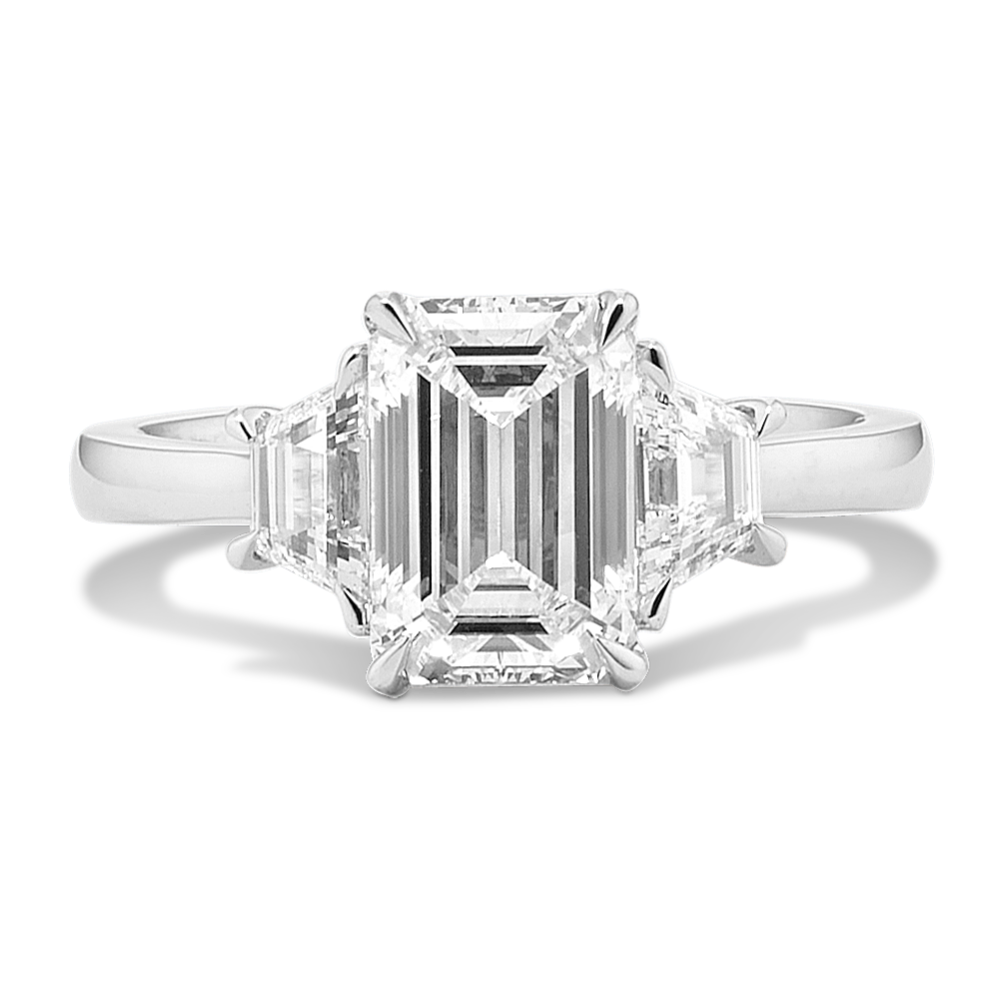 Trapezoid & EC 2 3/4ct Lab-Grown Diamond Ring