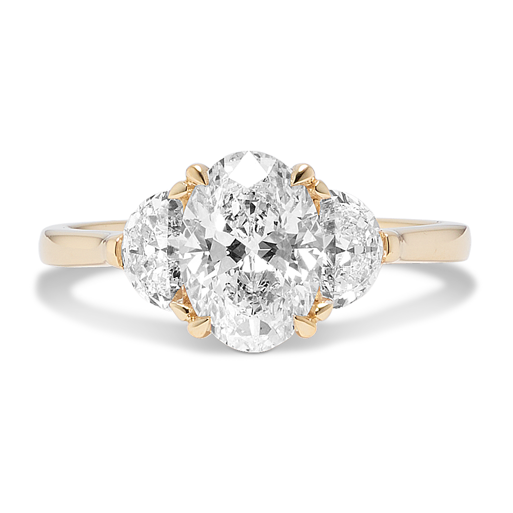 Waning Moon Ring 6 1/2 / White 14K Solid Gold