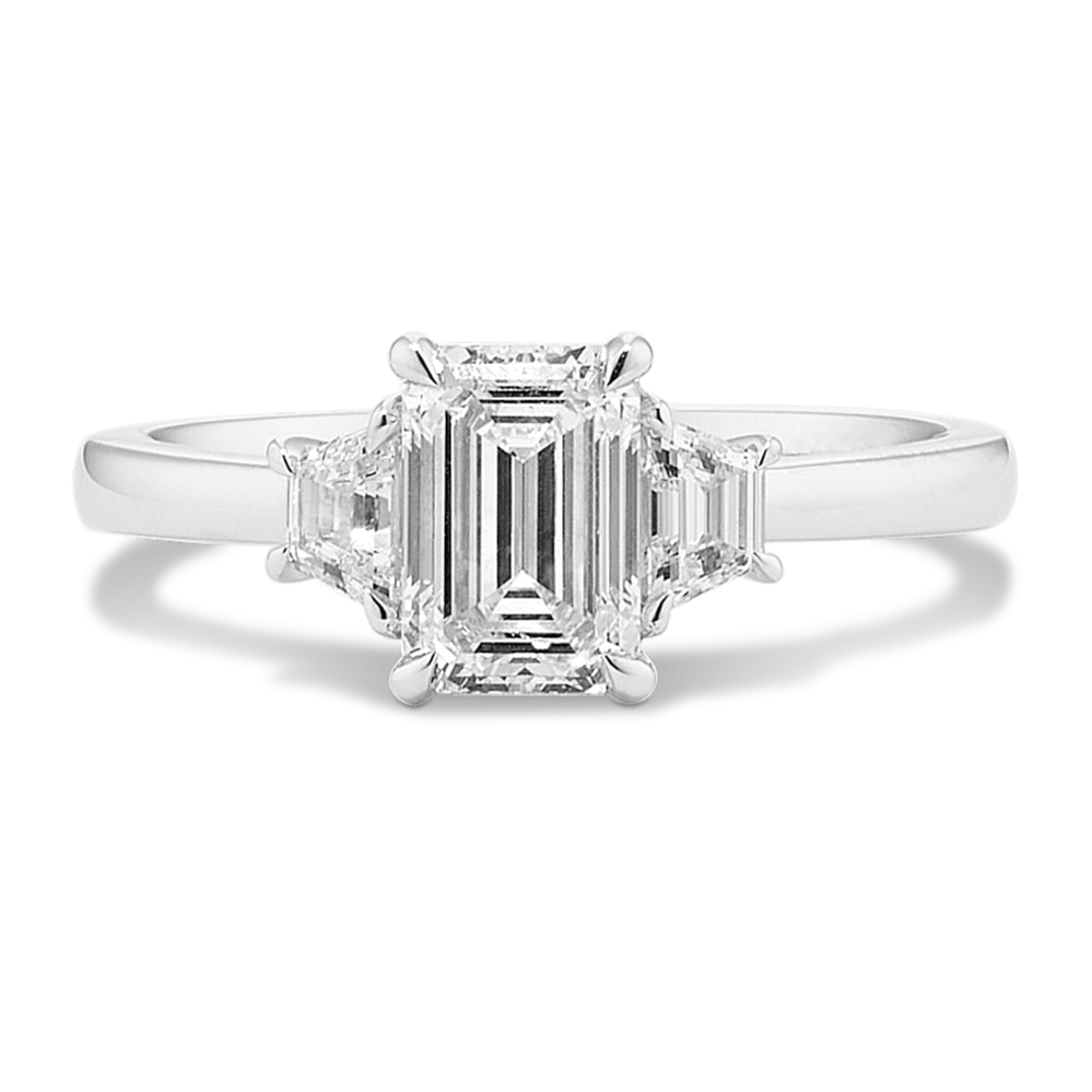 Trapezoid & EC 1 1/2ct Lab-Grown Diamond Ring