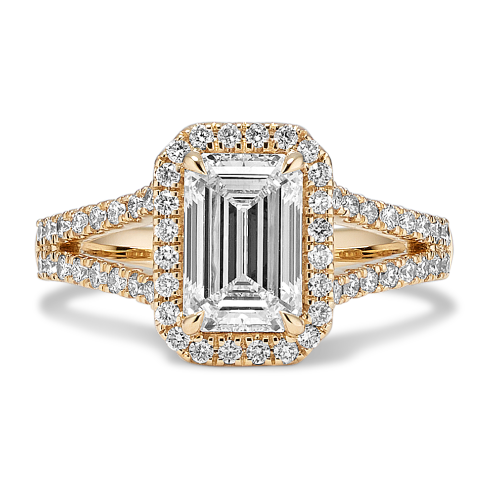 Emerald Cut 2ct Lab-Grown Diamond Halo Ring