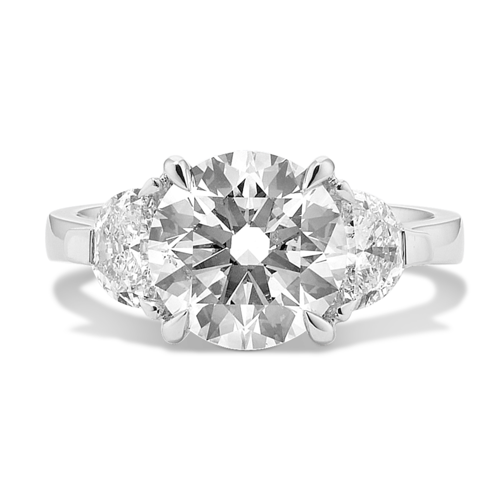 Half-Moon & Round 3 3/4ct Lab-Grown Diamond Ring